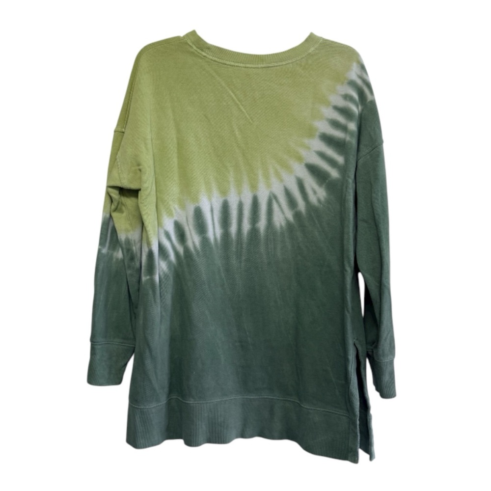 Old Navy Women's Oversized Tie-Dye Tunic Sweatshirt - Green & Lime Ombre - Picture 2 of 6